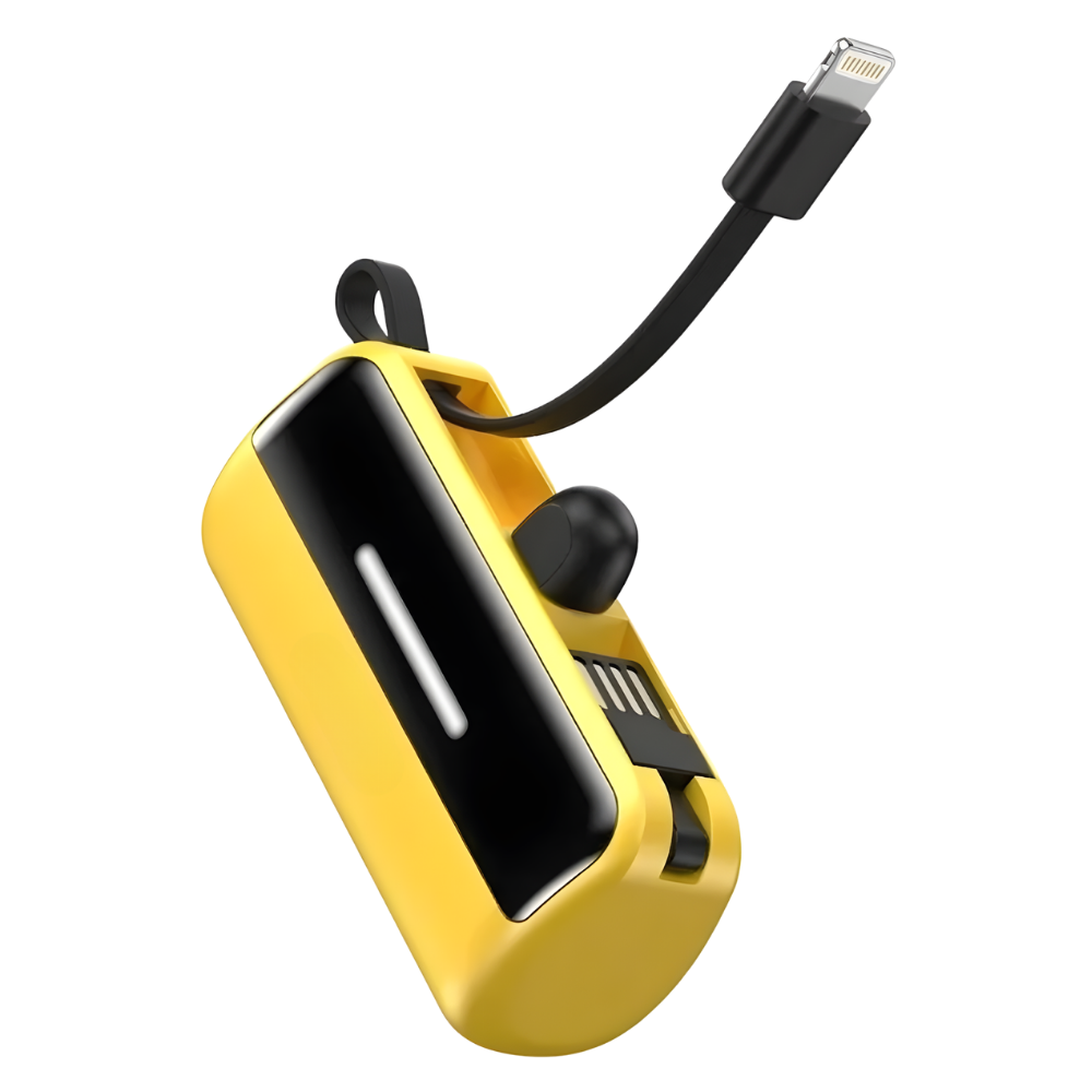 Mini Powerbank med Stativ -Gul - Ozerty