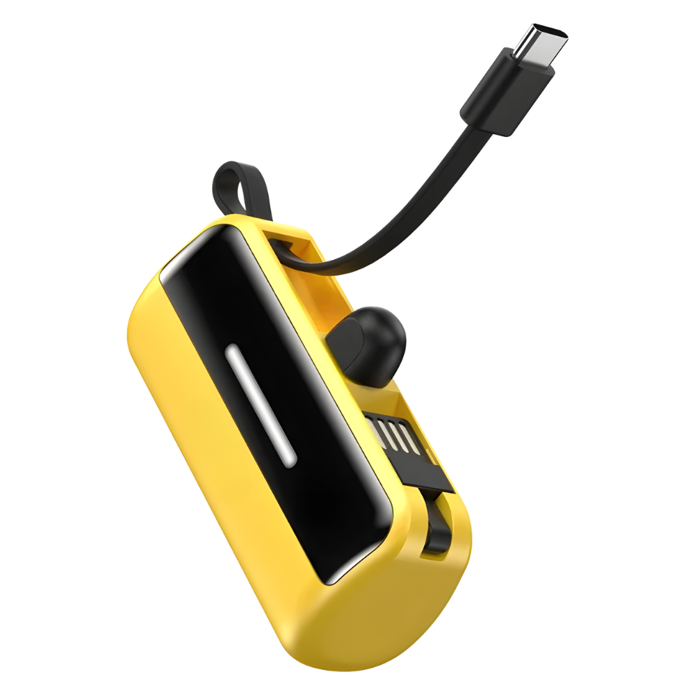 Mini Powerbank med Stativ -Gul - Ozerty