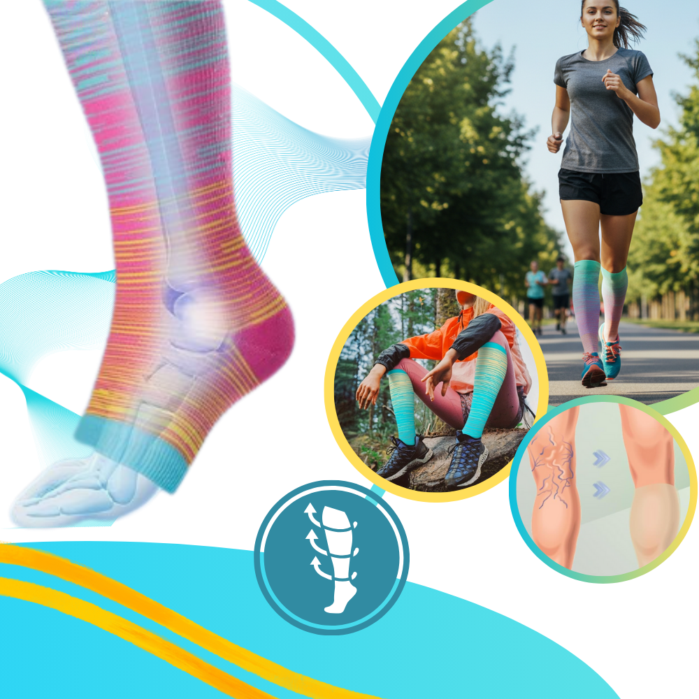 Elastisk Kompressionsstrømpe Med Åben Tå - Ozerty