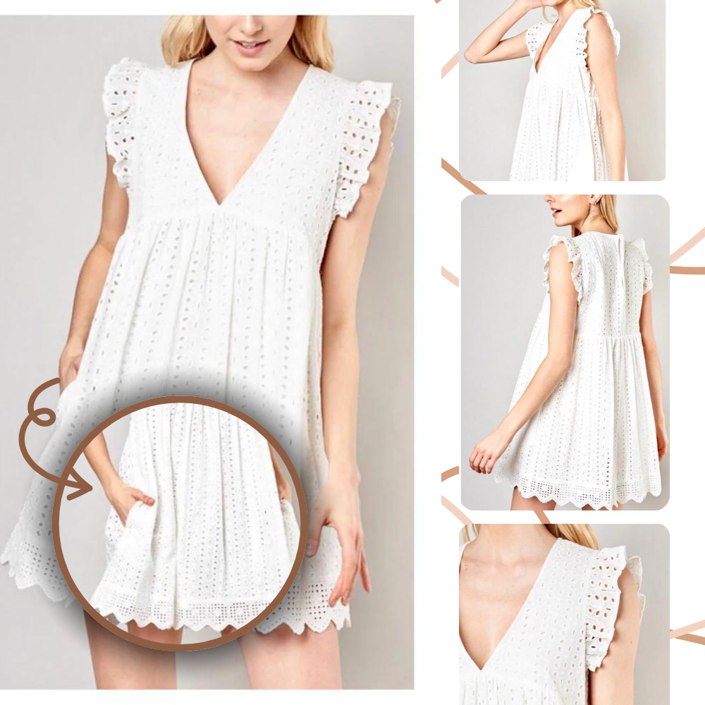 Elegant Broderie Anglaise-kjole
- Ozerty