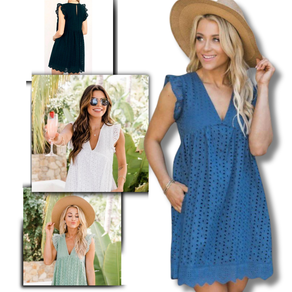 Elegant Broderie Anglaise-kjole
- Ozerty