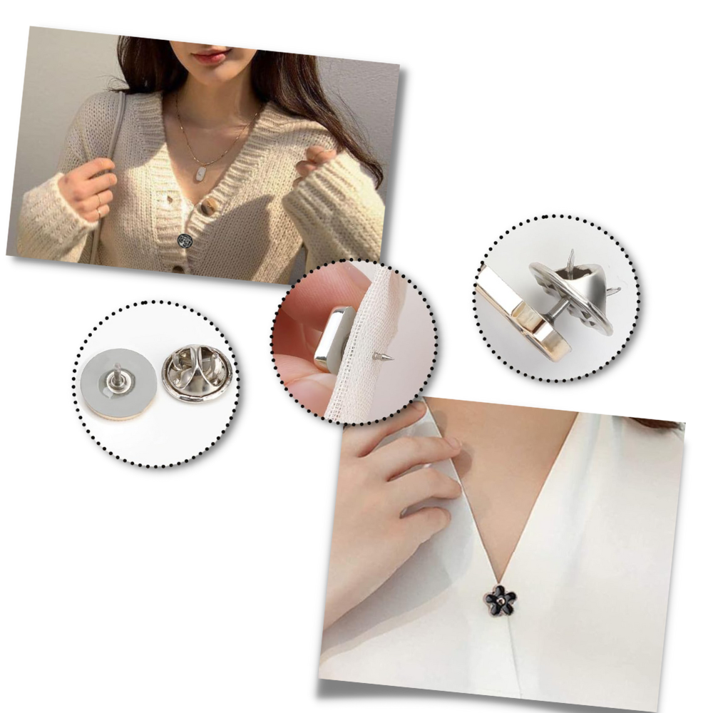 Elegante brocheknap uden syning
- Ozerty