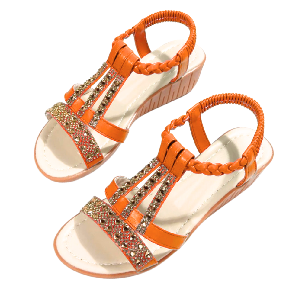 Elegante ortopædiske boho-sandaler
-Orange - Ozerty