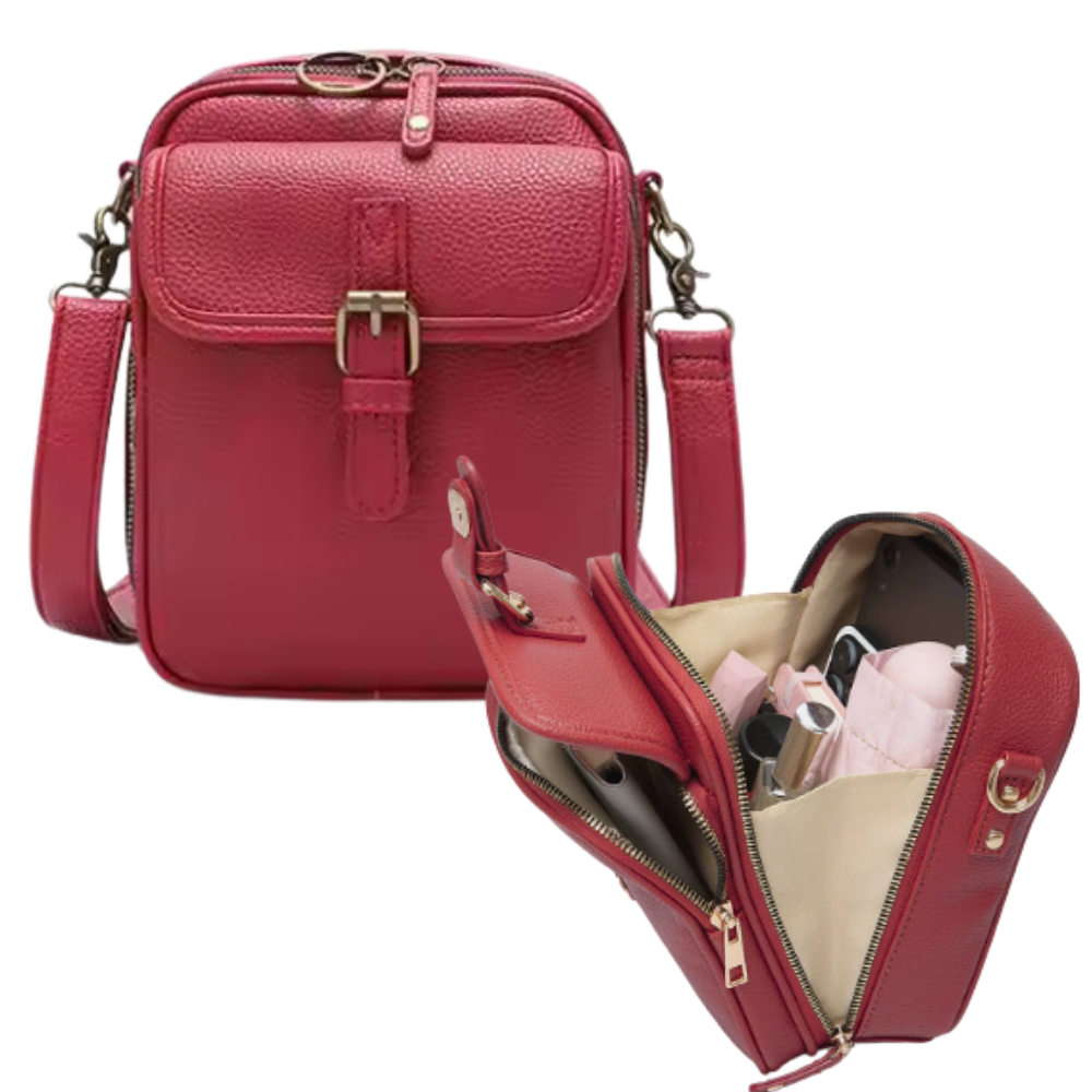 Vintage Alt-i-En Crossbody-Taske -Rød - Ozerty