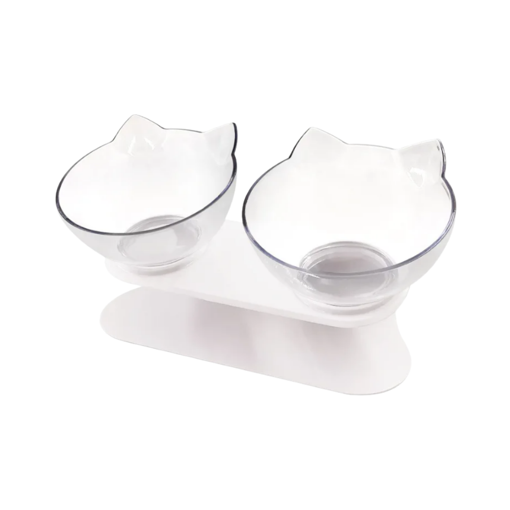 Forhøjet og komfortabel skål til katte
-Gennemsigtig/Dobbelt - Ozerty