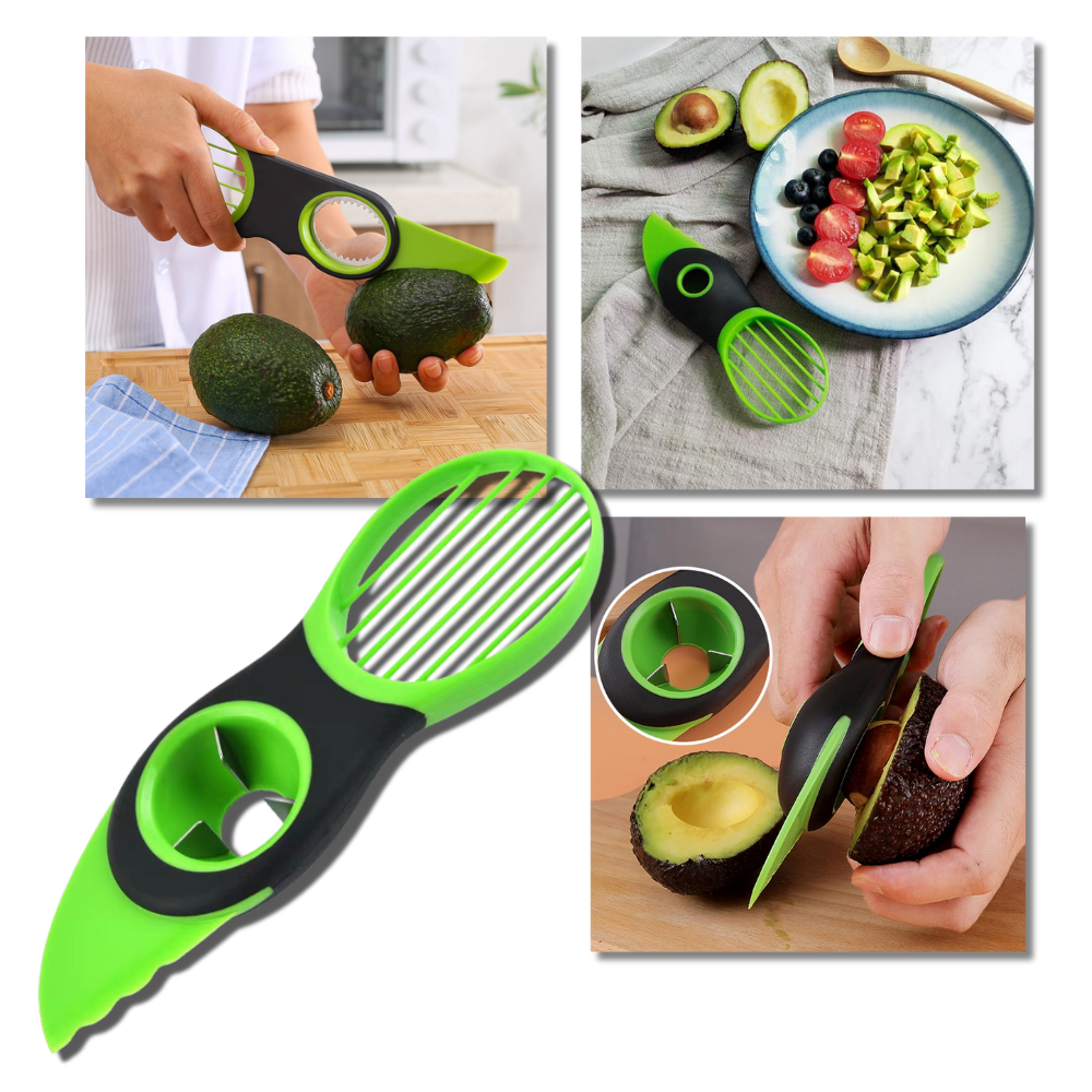 Ergonomisk multifunktionelt avocado-redskab
- Ozerty