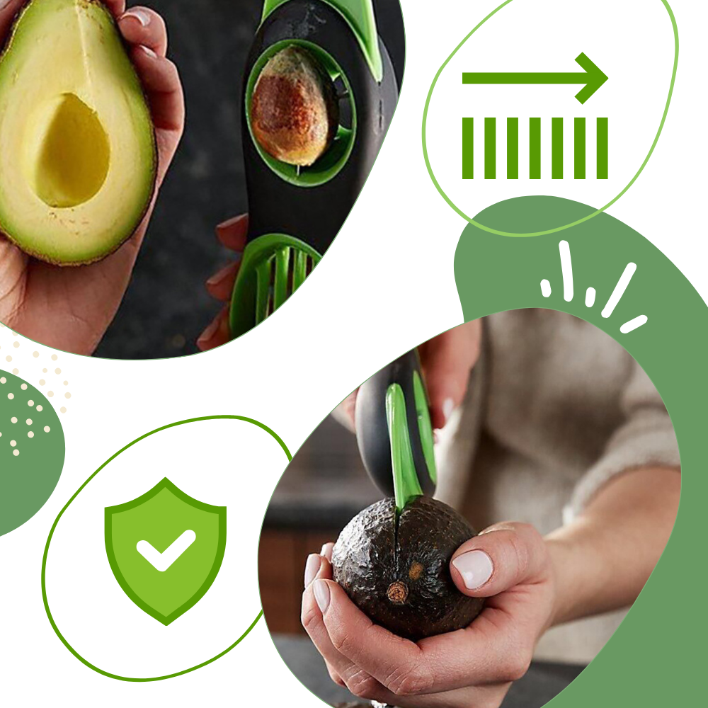 Ergonomisk multifunktionelt avocado-redskab
- Ozerty