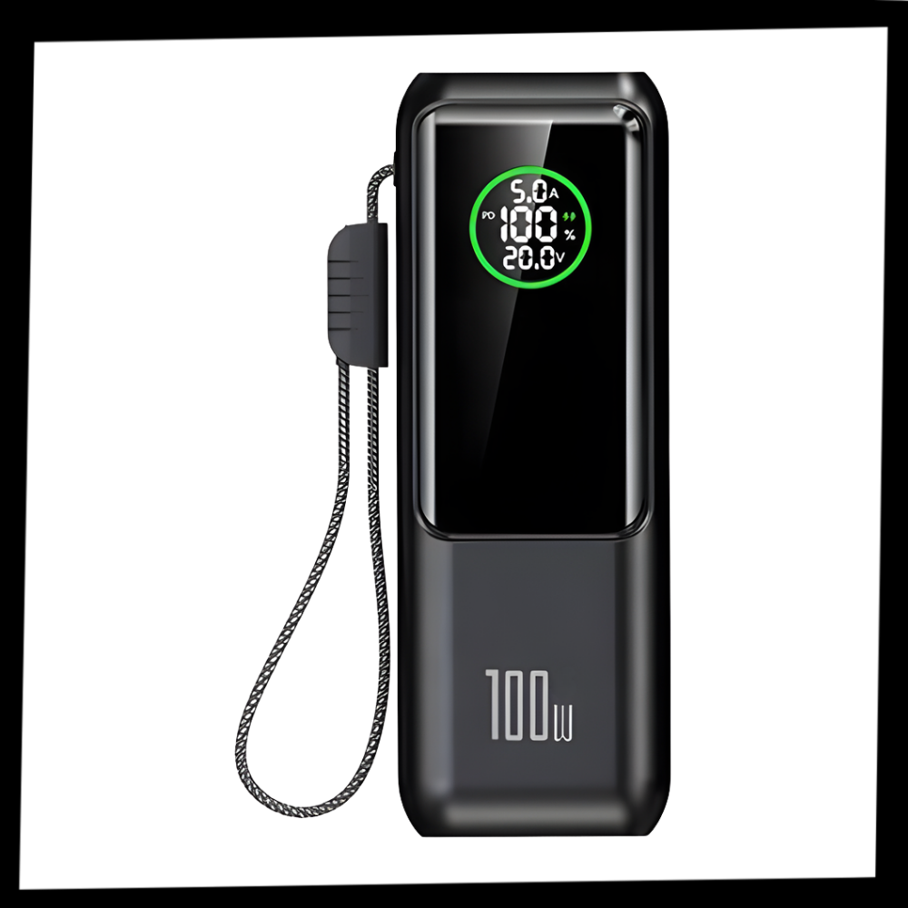Fast Power powerbank med indbygget kabel - Ozerty