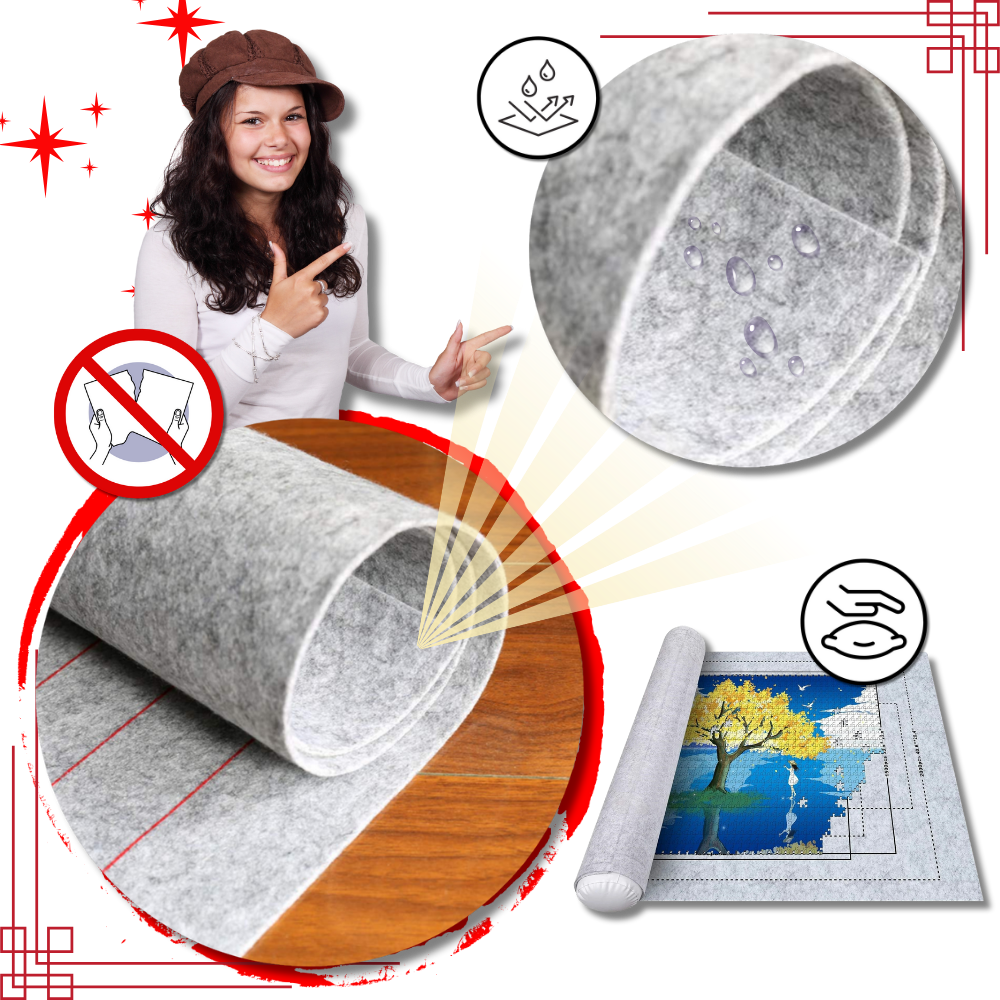 Sammenrullelig filt puslespilsmåtte - Ozerty