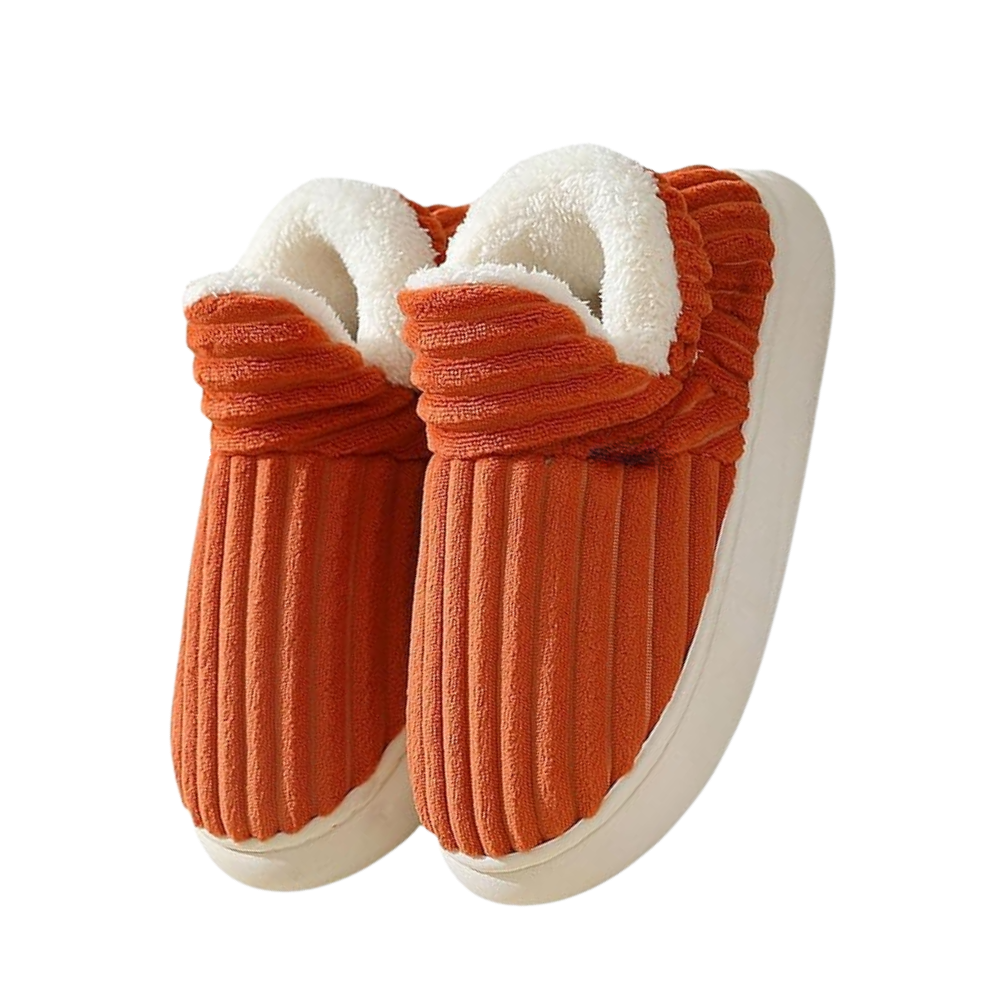 Fluffy Plush House Slip-On -Orange - Ozerty