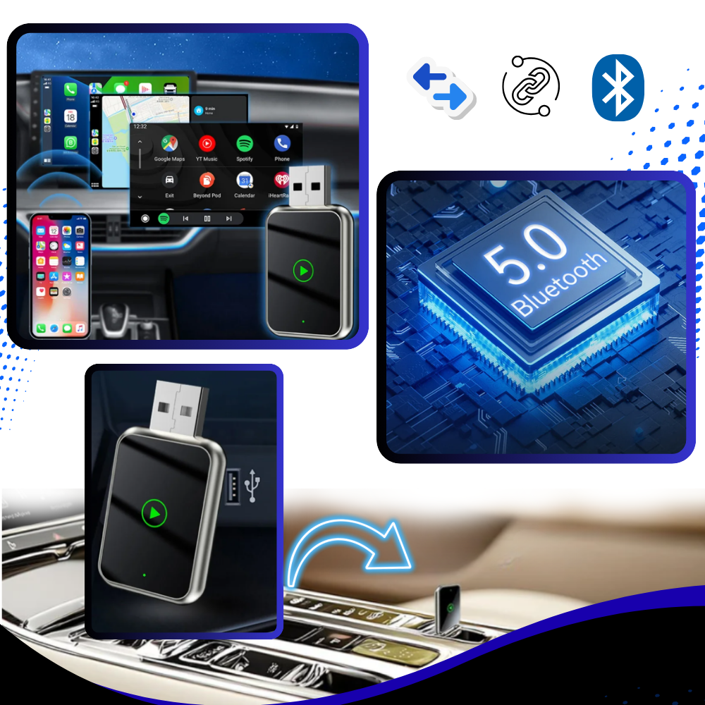 Trådløs CarPlay Adapter - Ozerty