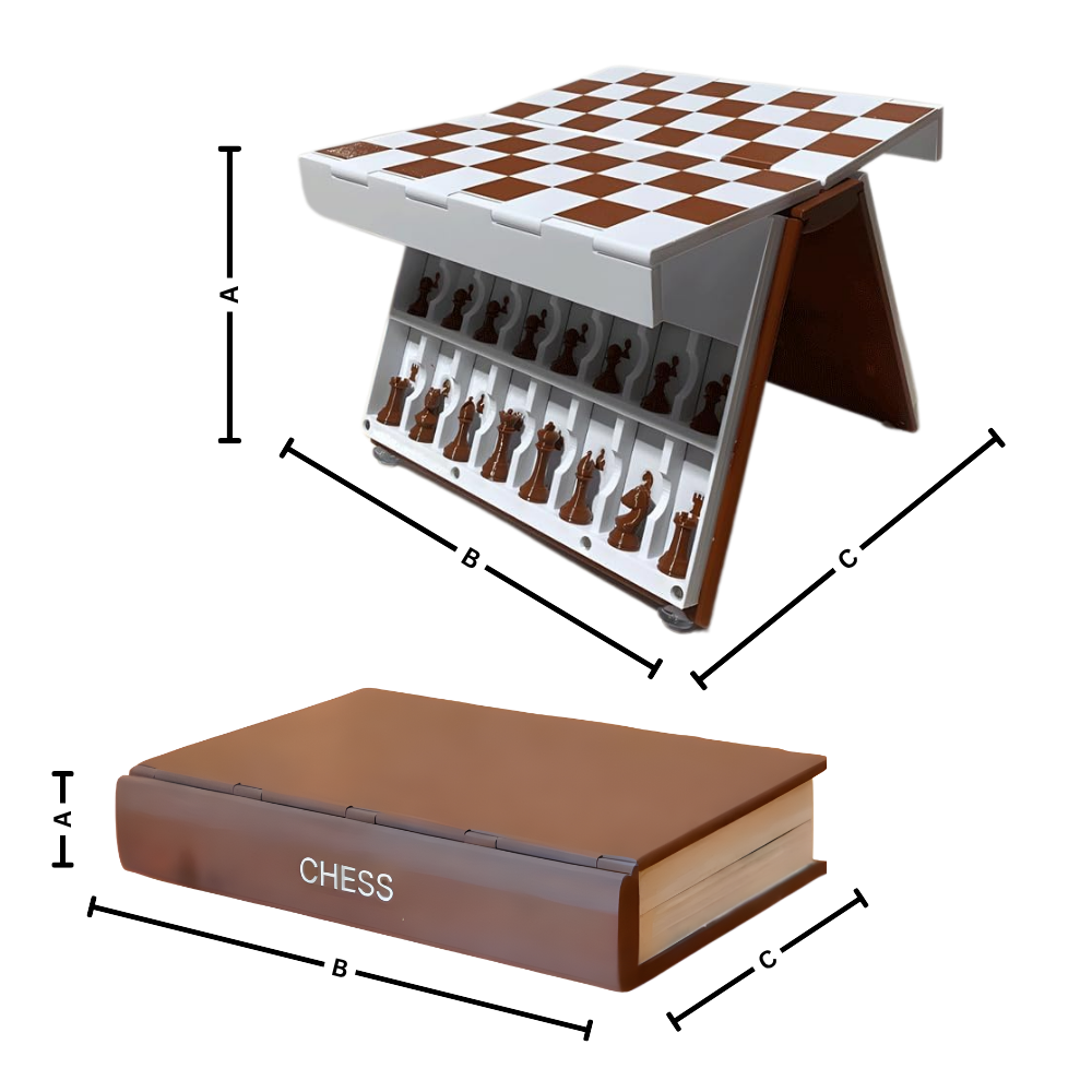 Funktionelt dekorativt skakbræt i bogformat - Ozerty