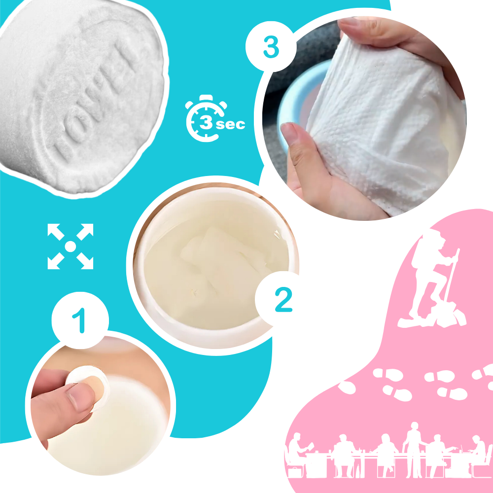 Skånsomme Komprimerede Bomuldshåndklæder - Ozerty