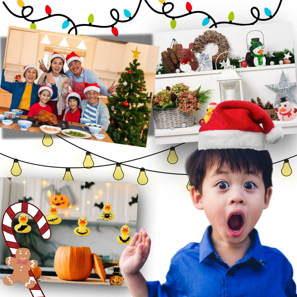 Adventskalender med ænder i halloween- og juletema - Ozerty