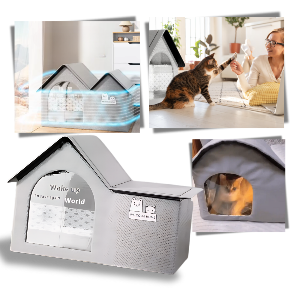 Afkølende kattehus med varmereflekterende isolering
- Ozerty