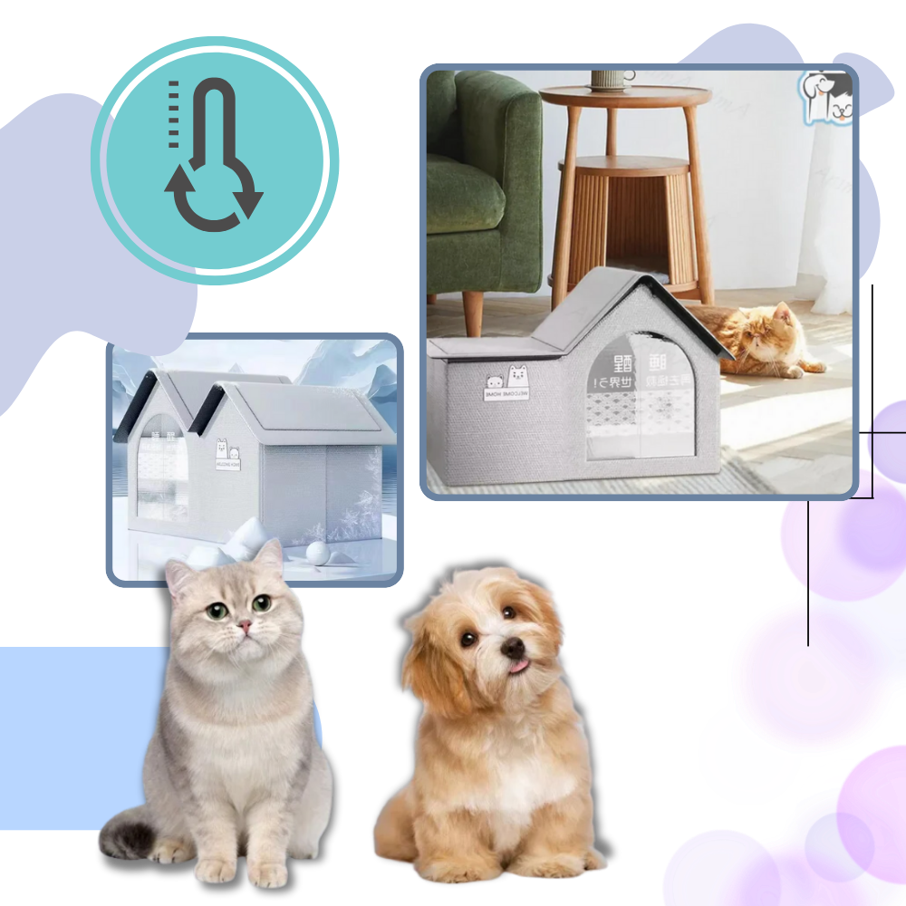 Afkølende kattehus med varmereflekterende isolering
- Ozerty