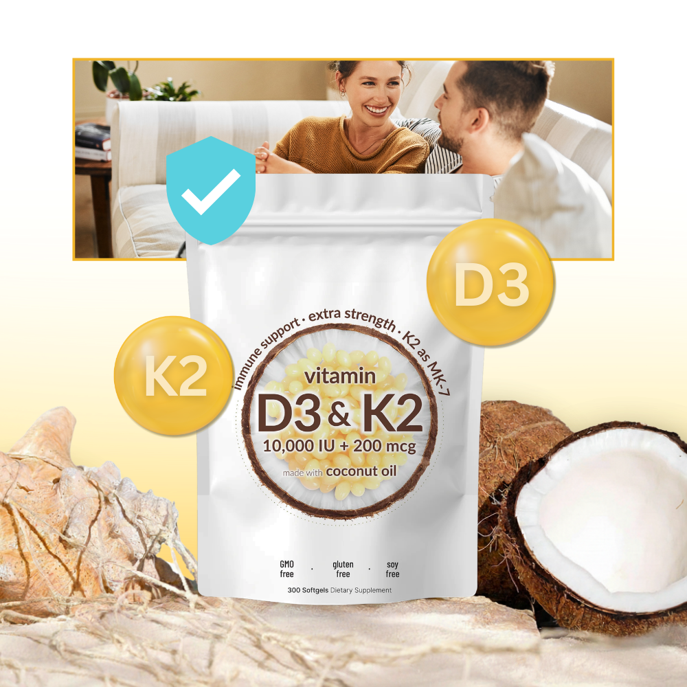 Højstyrke D3 & K2 softgels - Ozerty