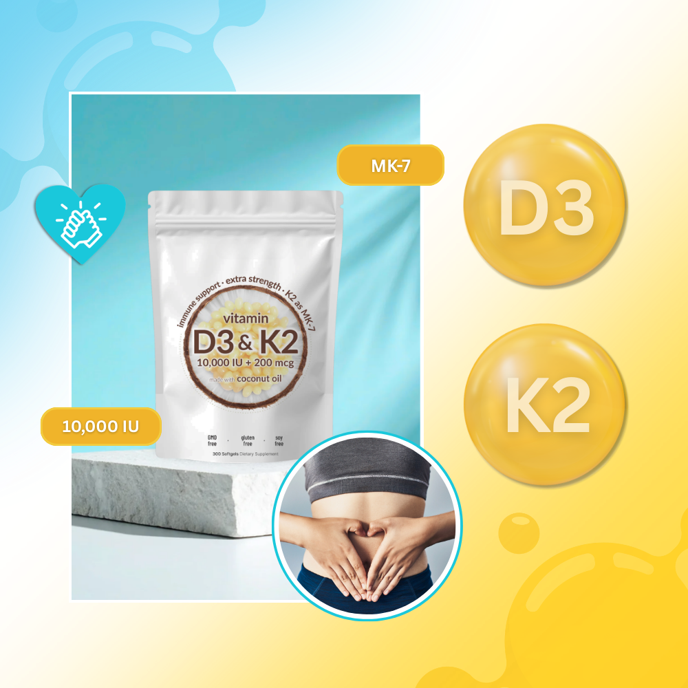 Højstyrke D3 & K2 softgels - Ozerty