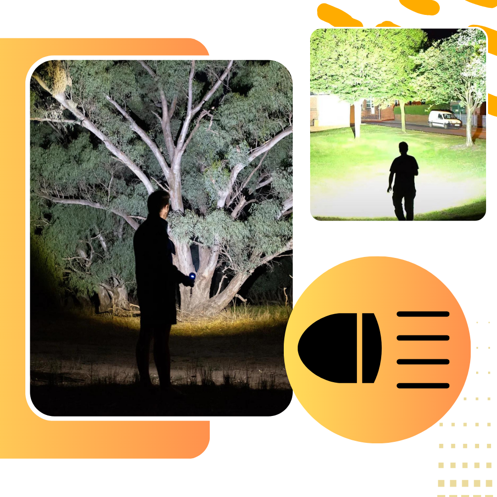 Genopladelig LED lommelygte med fjernlys - Ozerty