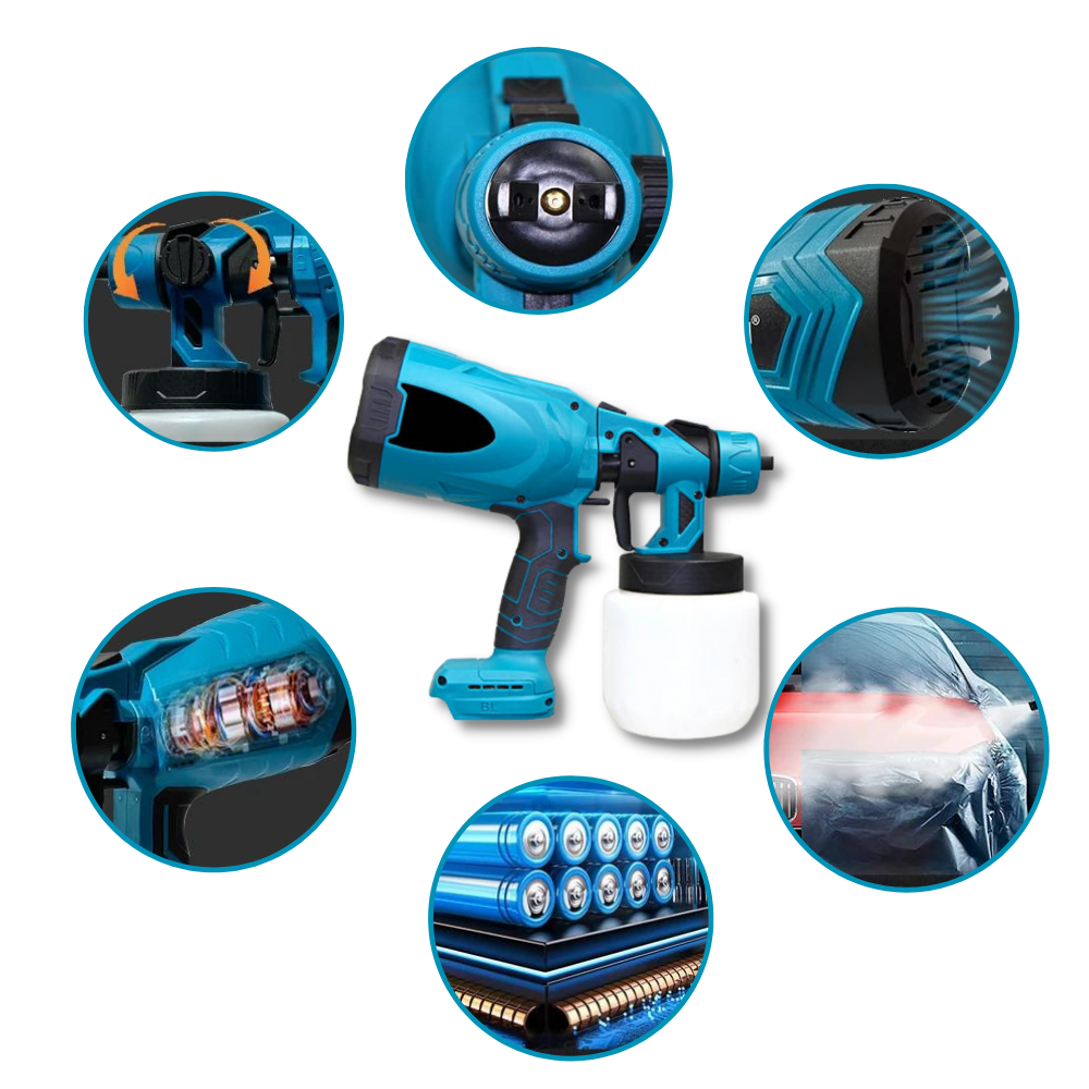 Ledningsfri højtrykssprøjtepistol til maling
- Ozerty