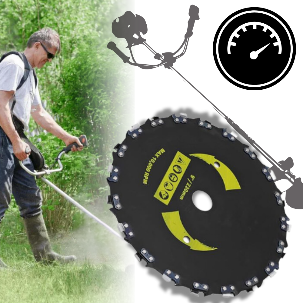 Trimmerhoved i stål med højt omdrejningstal
- Ozerty