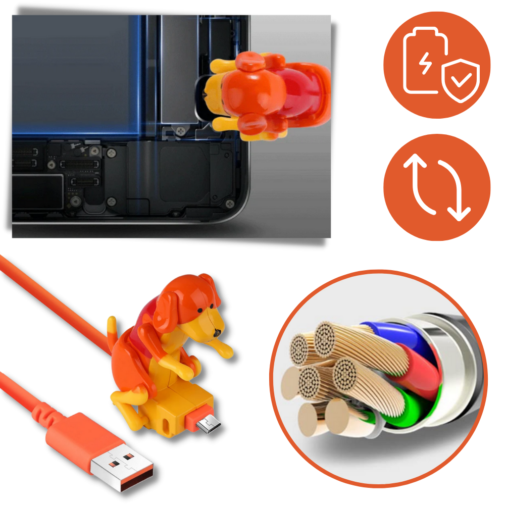 Kabel til hurtigopladning med gnubbende hund
- Ozerty