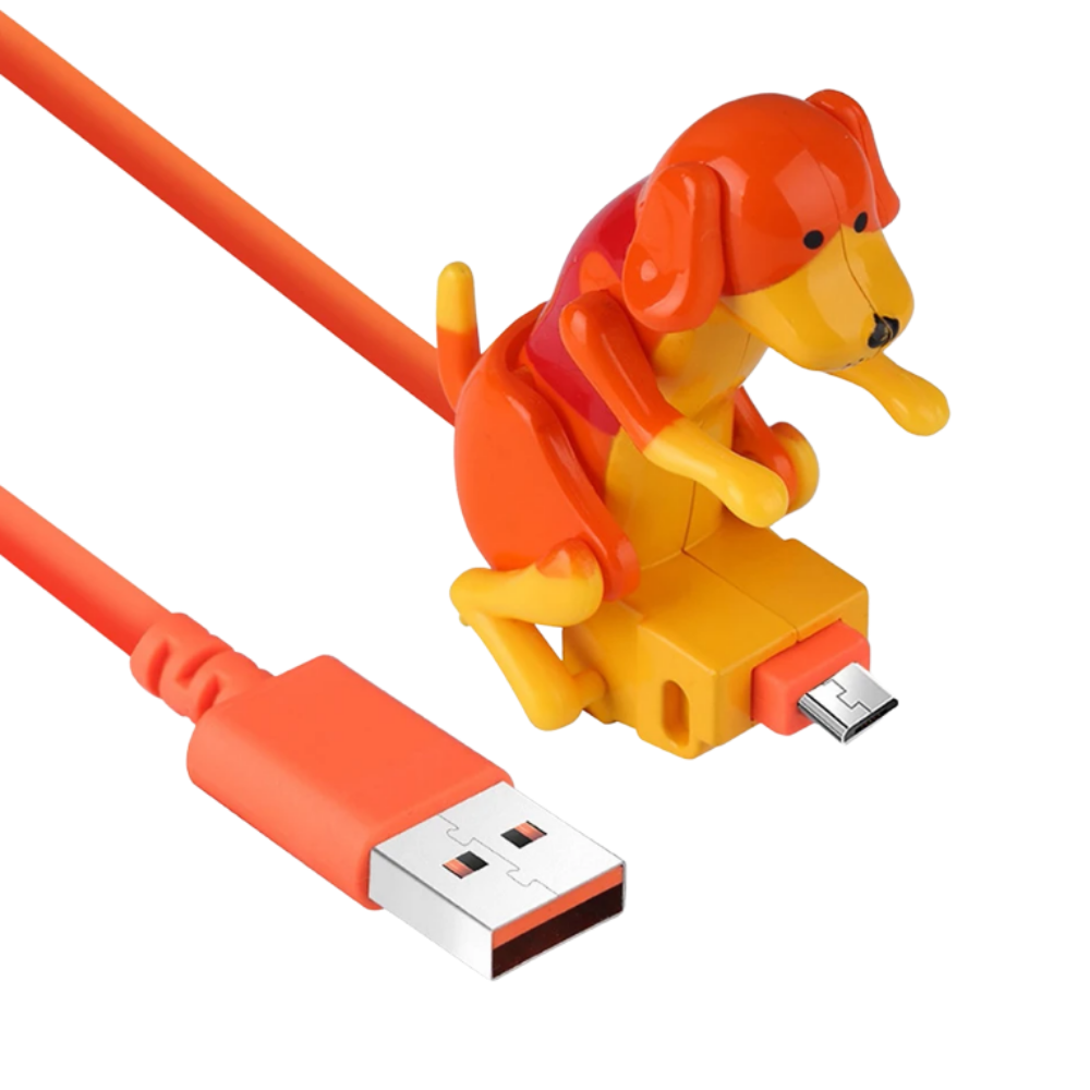 Kabel til hurtigopladning med gnubbende hund
-Orange/AndroidOrange/AppleOrange/Type C - Ozerty