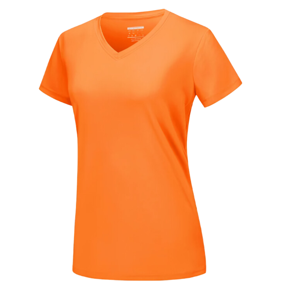 Øjeblikkeligt kølende t-shirt med v-hals til kvinder
-Orange - Ozerty