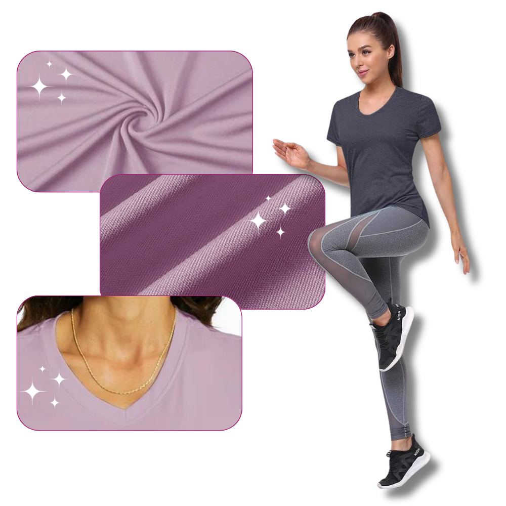 Øjeblikkeligt kølende t-shirt med v-hals til kvinder
- Ozerty