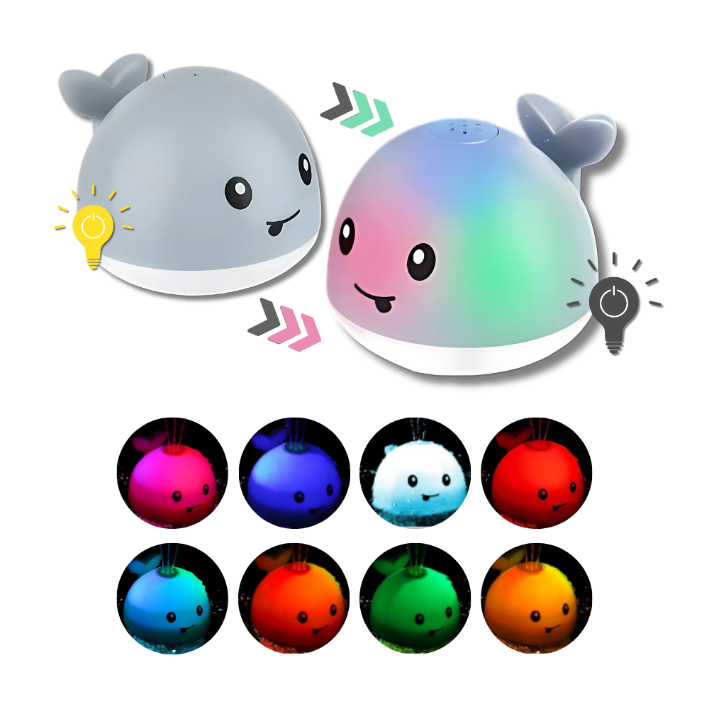 Interaktiv lysende legetøjshval til badning - Ozerty