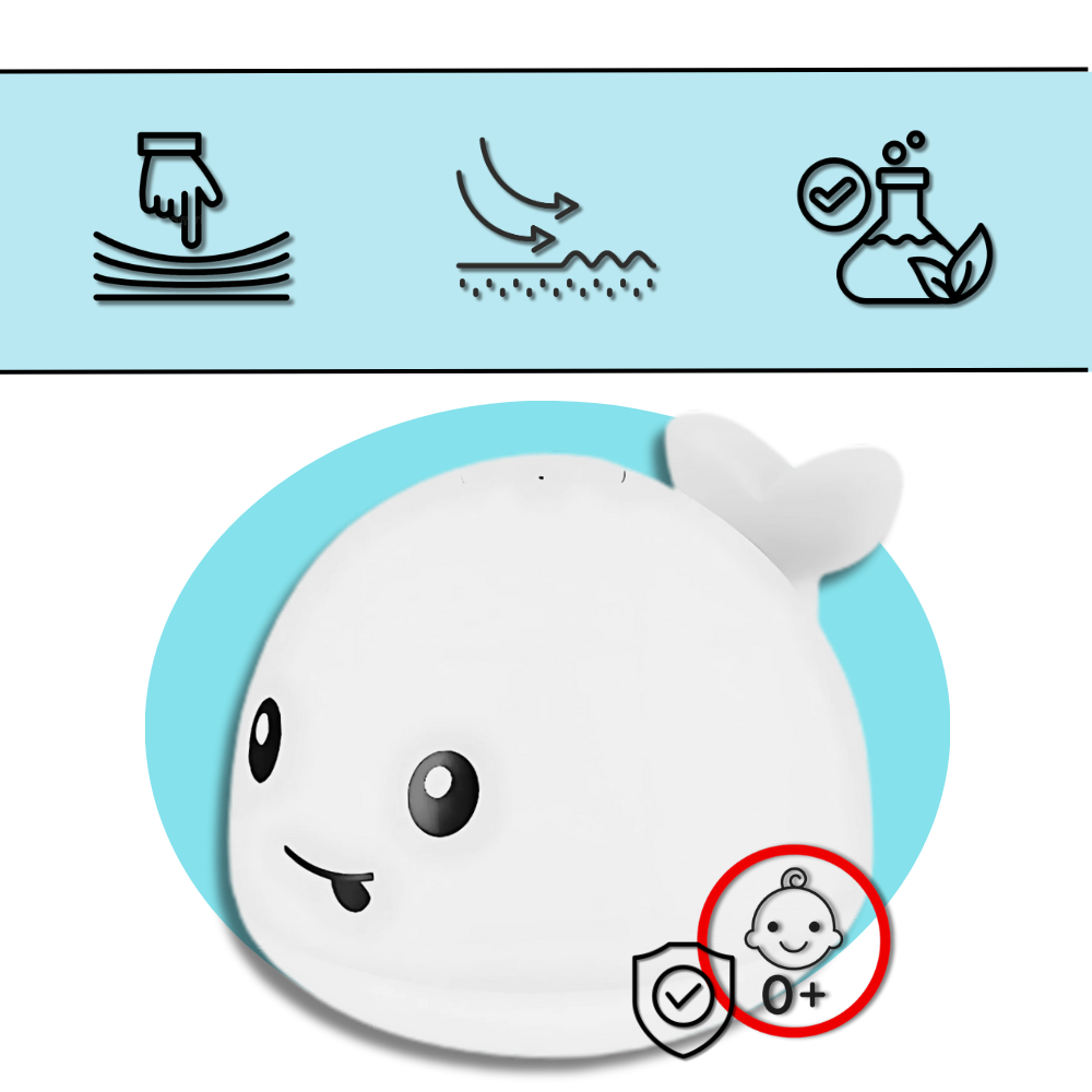 Interaktiv lysende legetøjshval til badning - Ozerty