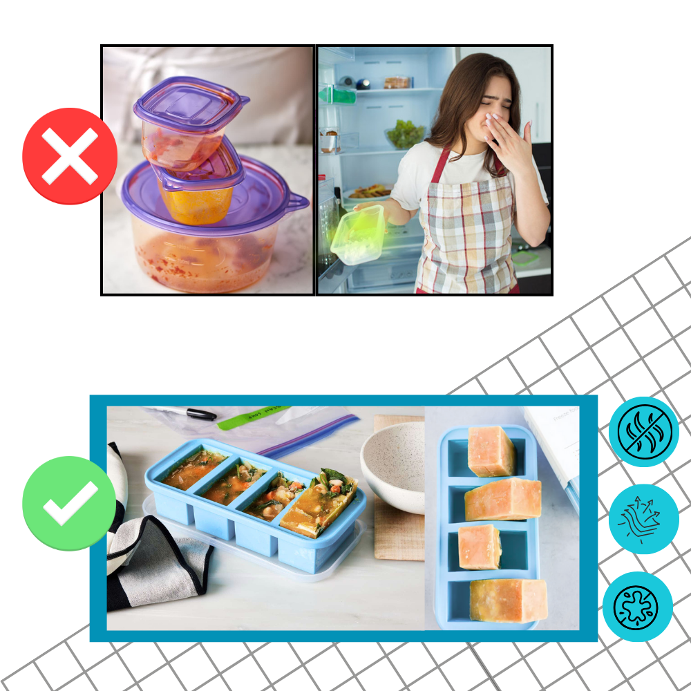 Bakke med læksikret låg til suppeterninger - Ozerty