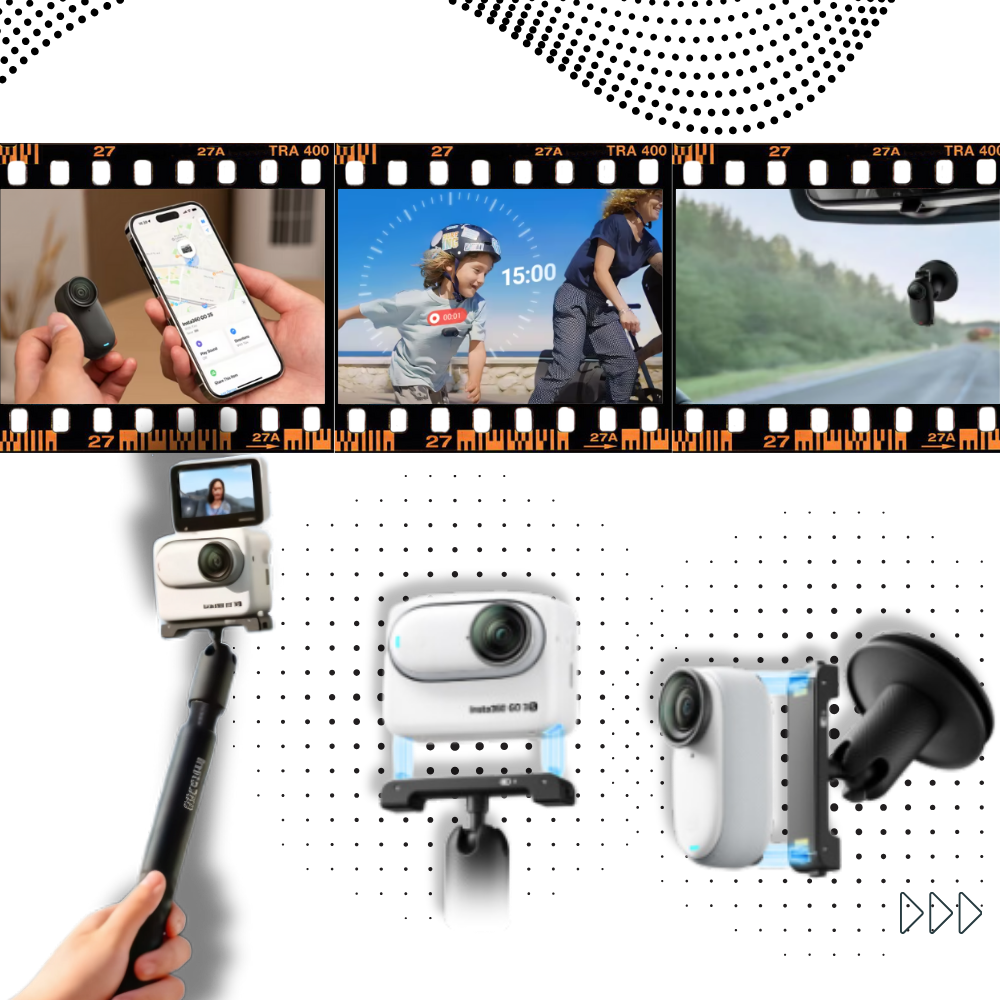 Insta 360 håndfrit kamera med magnetisk montering - Ozerty