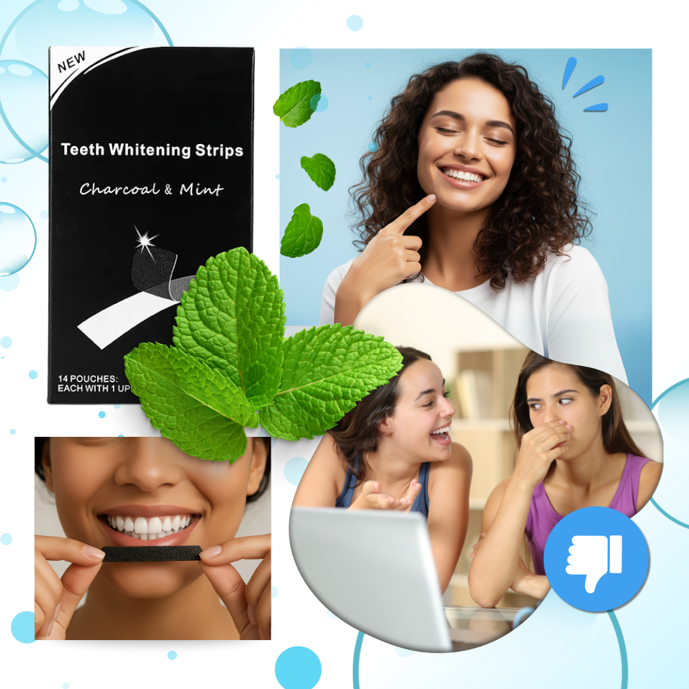 Minty Charcoal Tandblegningsstrips - Ozerty