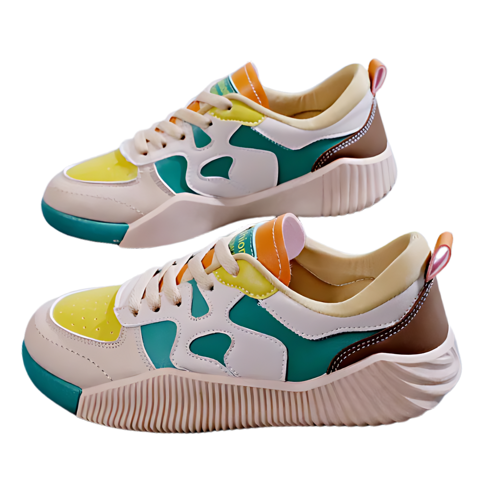 Moderne modebevidste ortopædiske sneakers
-Groovy Blå/Brun - Ozerty