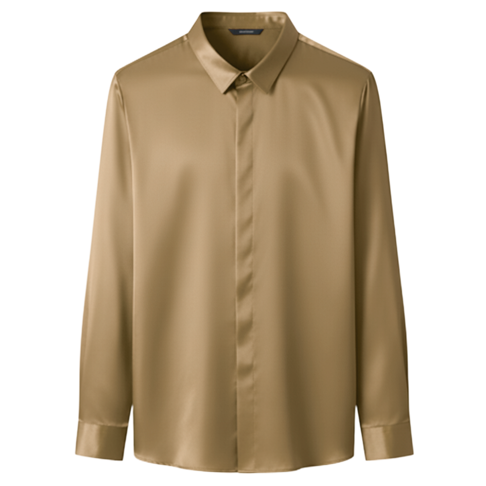 Strygefri Silkeblend Herrepolo -Khaki - Ozerty