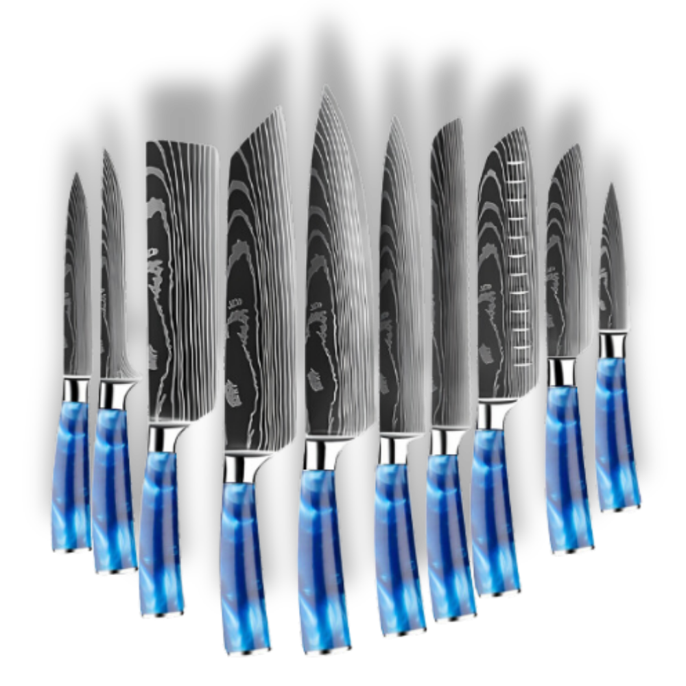 Ocean Blue japanske knive
-Sæt med 10 knive - Ozerty