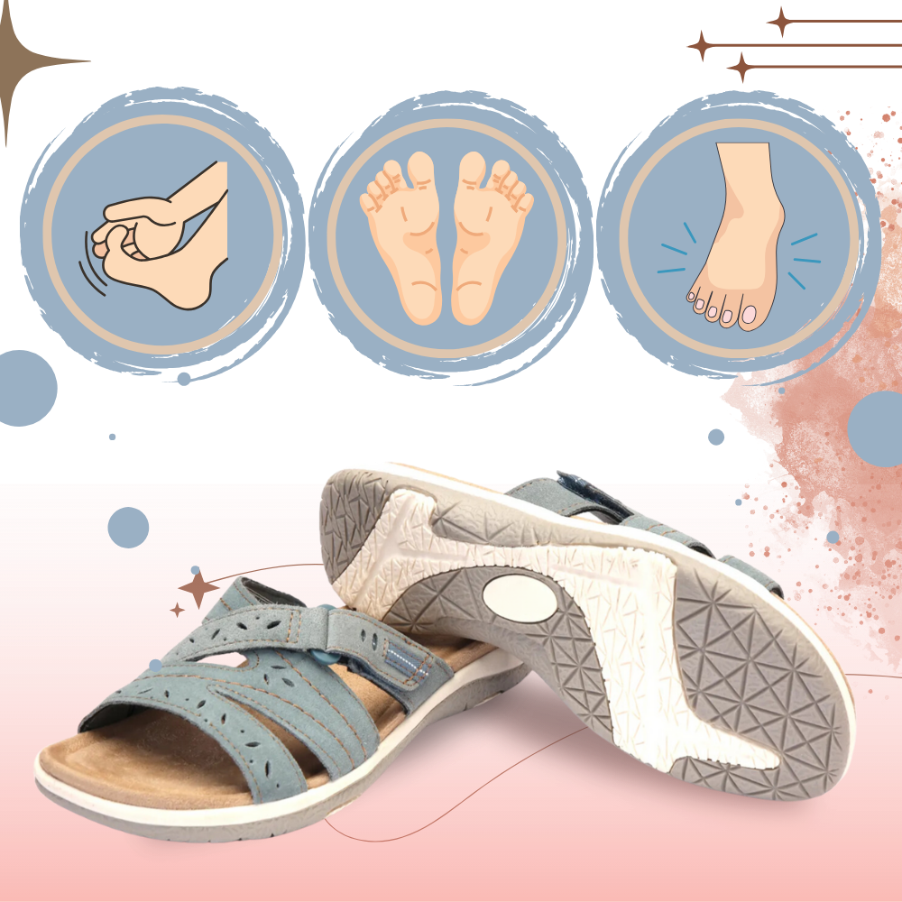 Sandaler med åben tå og ortopædisk indersål - Ozerty