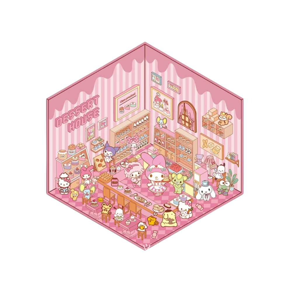 Pastel Home Tales Klistermærker -Pink hus - Ozerty