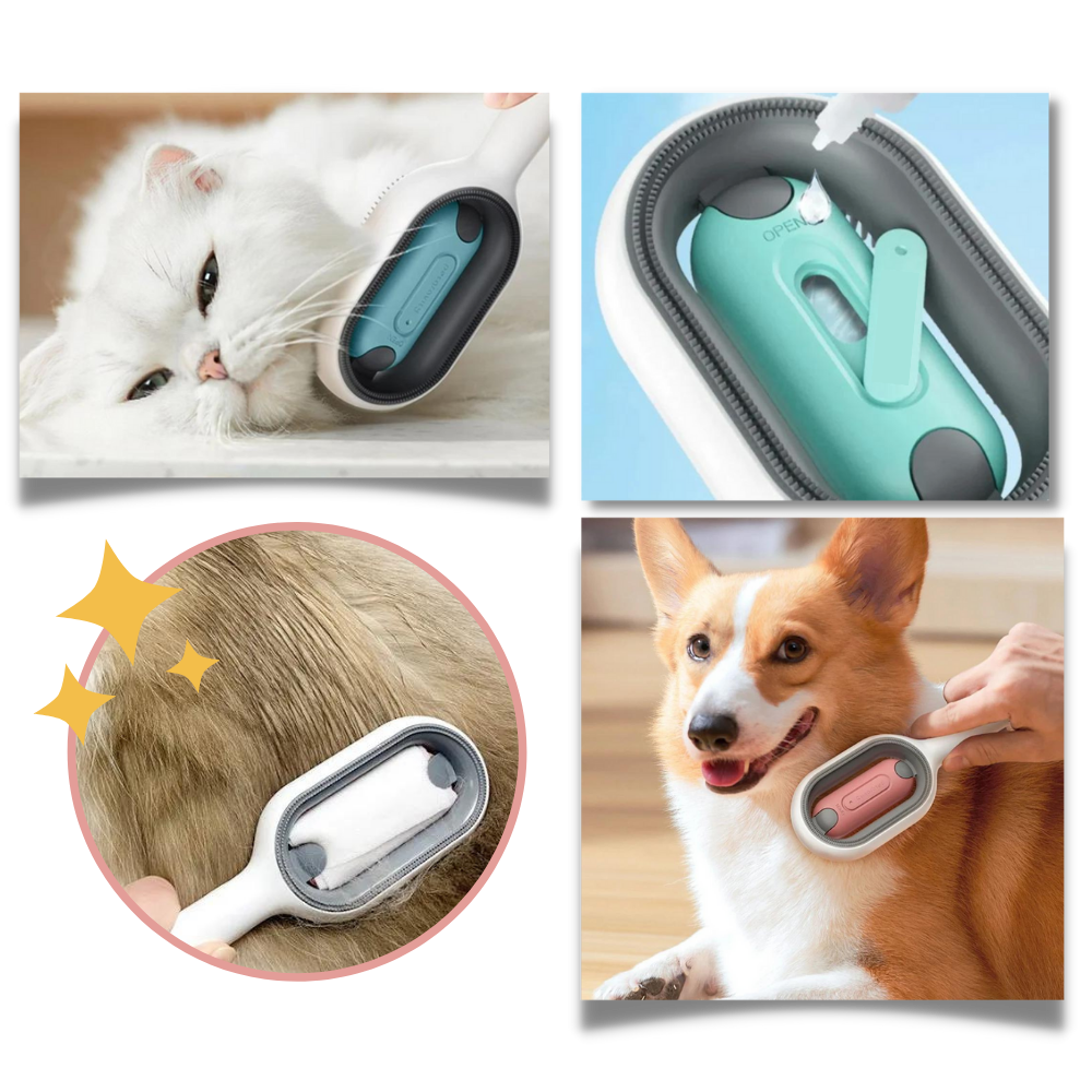 Kam med vandbeholder til pleje af kæledyr - Ozerty