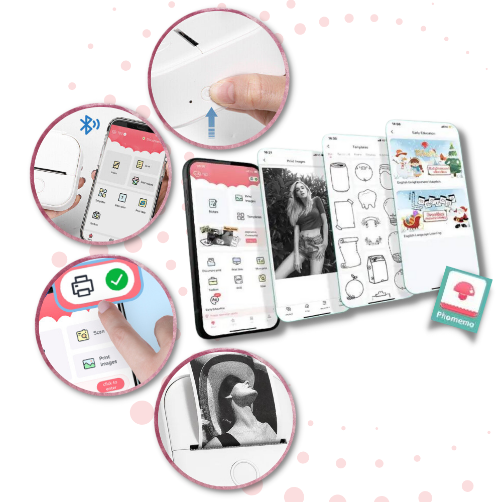 Phomemo blækfri klistermærkeprinter
- Ozerty