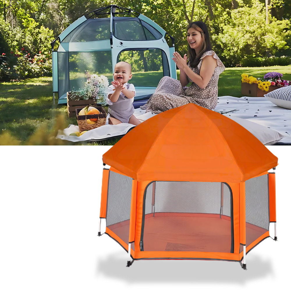 Pop-up kravlegård i mesh til børn