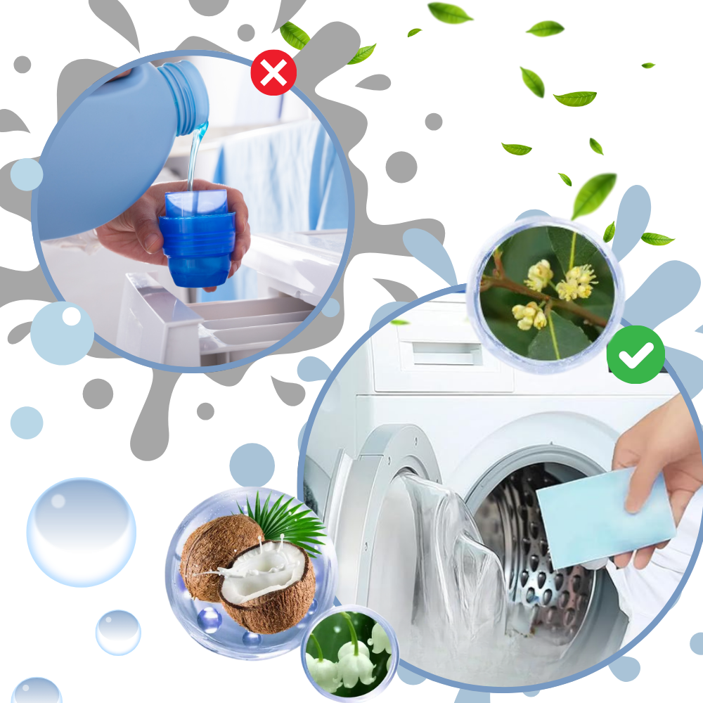 Hurtigt opløselige Øko-vaskeark
- Ozerty