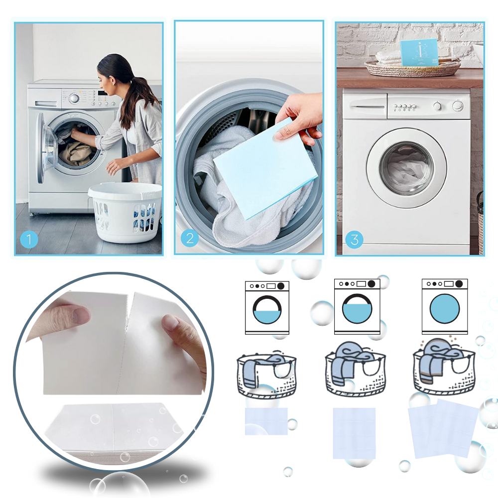 Hurtigt opløselige Øko-vaskeark
- Ozerty