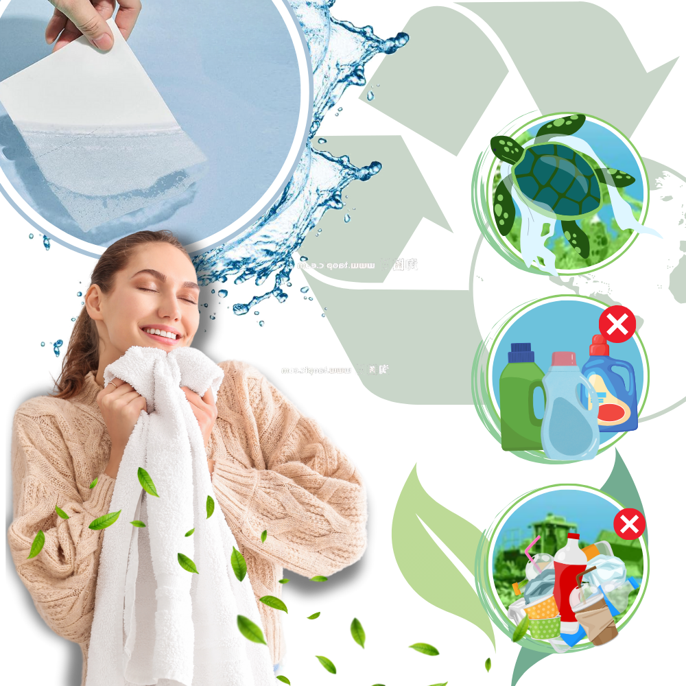 Hurtigt opløselige Øko-vaskeark
- Ozerty