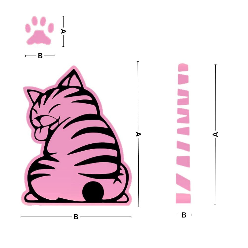 Sød Kat Visker-klistermærke - Ozerty