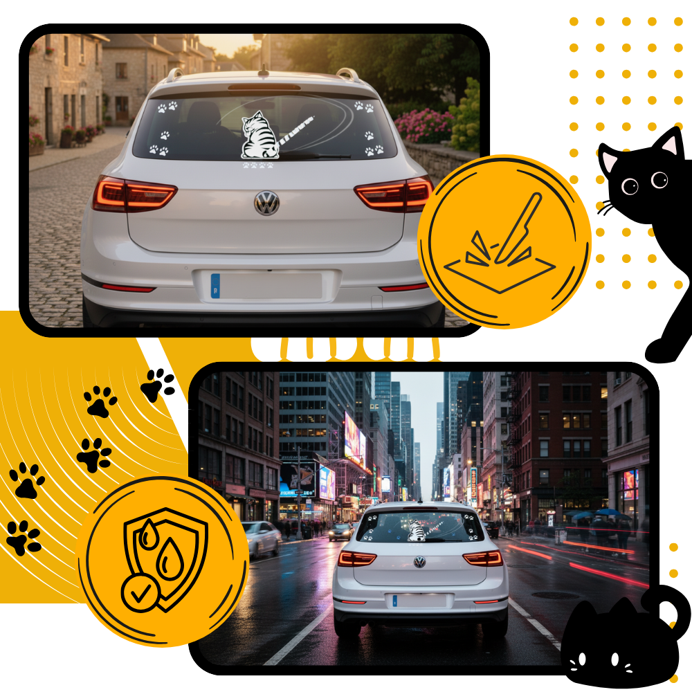 Sød Kat Visker-klistermærke - Ozerty