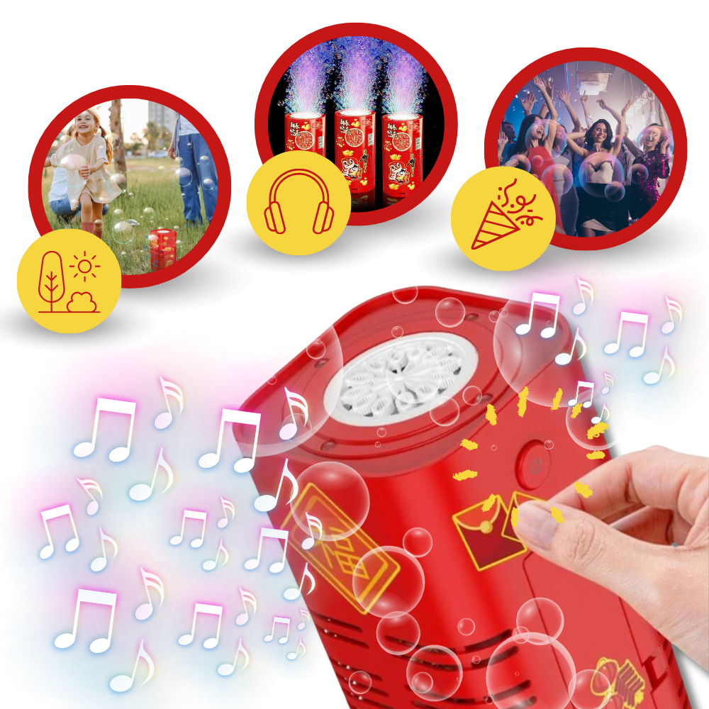 Genopladelig maskine til fyrværkeri af bobler
- Ozerty