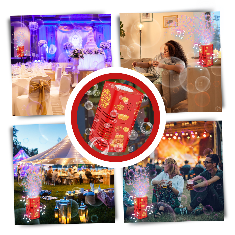 Genopladelig maskine til fyrværkeri af bobler
- Ozerty