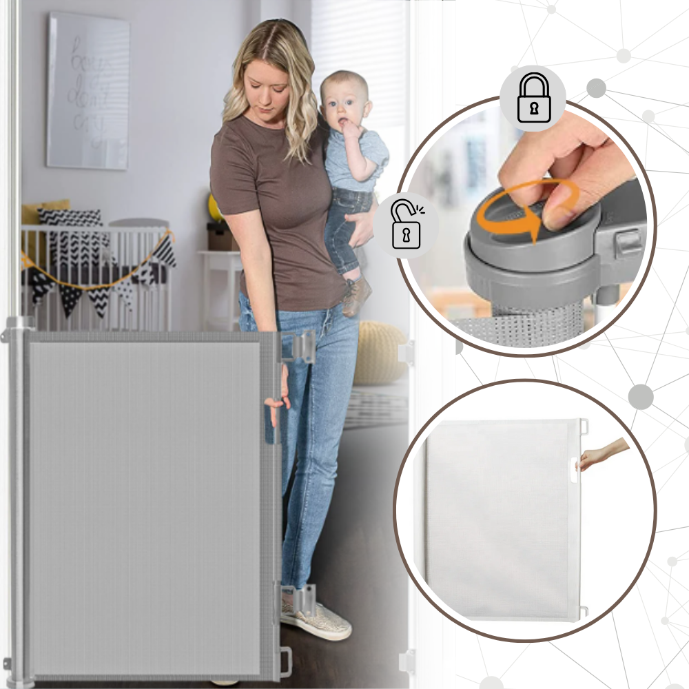 Udtrækkelig robust låge i mesh til kæledyr og babyer
- Ozerty